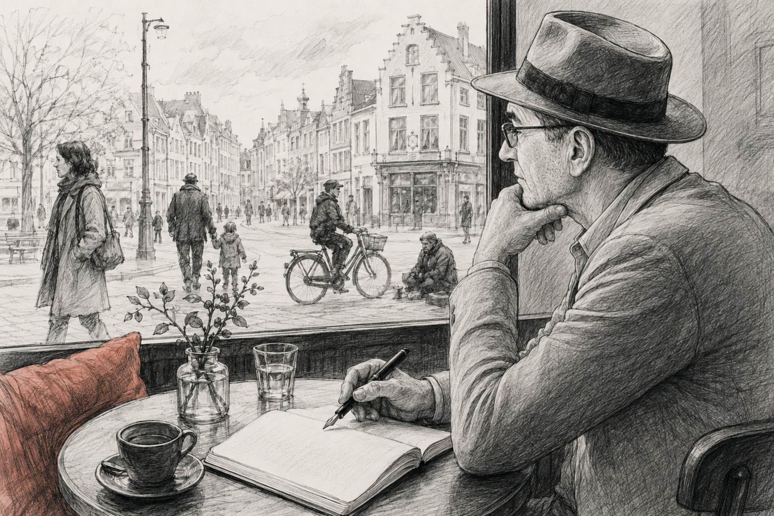 Bart Weytjens schrijft terwijl hij het dagelijkse leven observeert.